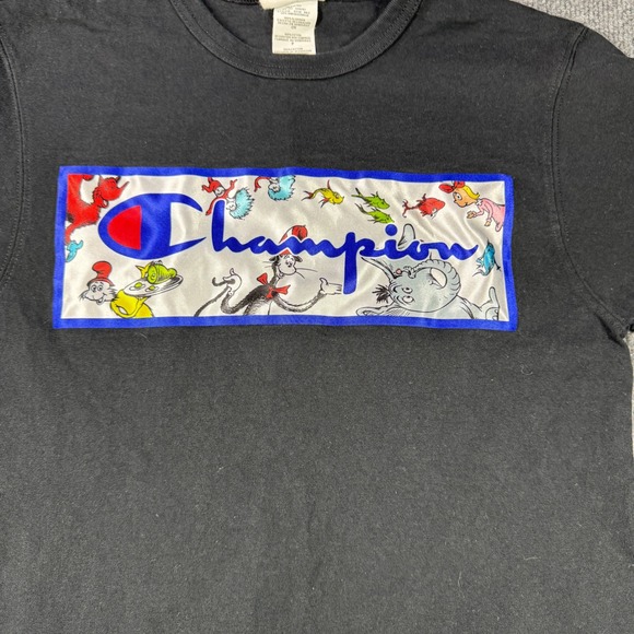 Champion Shirt Kids S Black Dr Seuss Graphic Tee Short Sleeve Casual - Picture 5 of 11